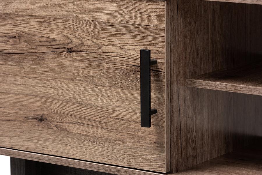 Wholesale Interiors TV & Media Units - Arend Modern and Contemporary Two-Tone Oak and Ebony Wood 2-Door TV Stand