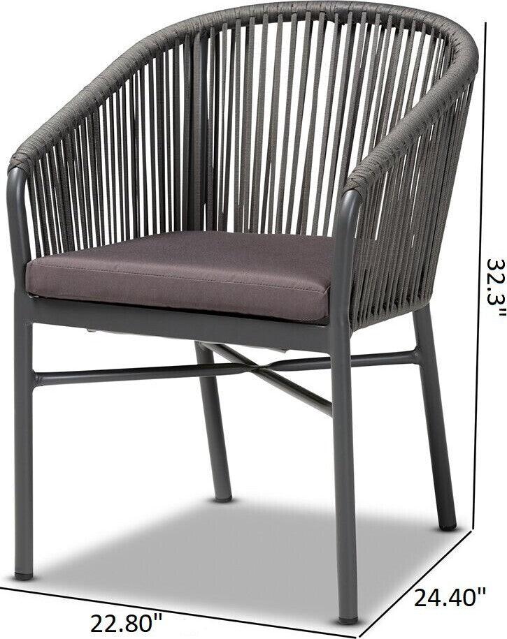 Wholesale Interiors Outdoor Dining Chairs - Marcus Outdoor Dining Chair Gray