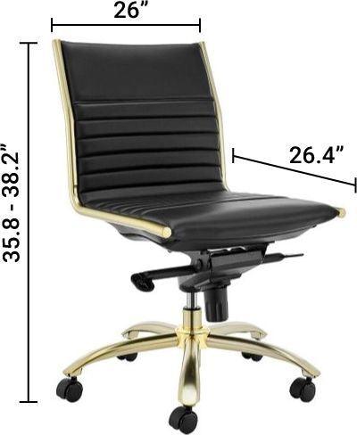 Euro Style Task Chairs - Dirk Low Back Office Chair w/o Armrests Black