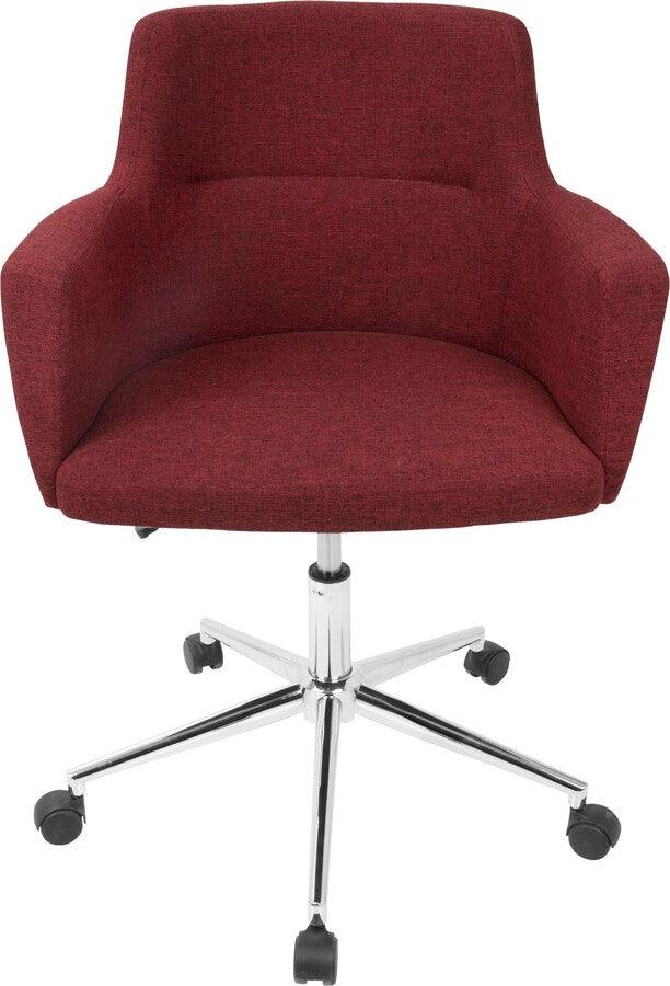 Lumisource Task Chairs - Andrew Contemporary Adjustable Office Chair in Red