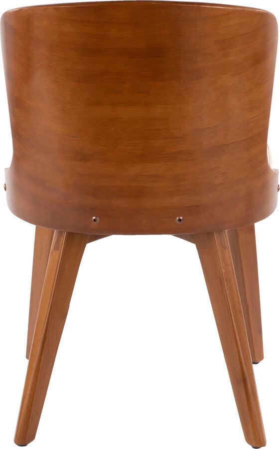 Lumisource Dining Chairs - Bocello Mid-Century Chair in Walnut & Cream Faux Leather