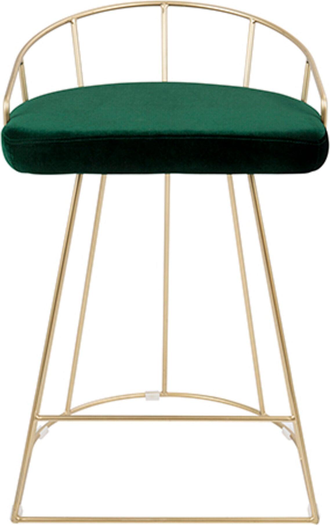 Lumisource Barstools - Canary Counter Stool Gold & Green (Set of 2)