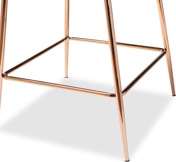 Wholesale Interiors Barstools - Lander Bar Stool Gray & Rose Gold (Set of 2)