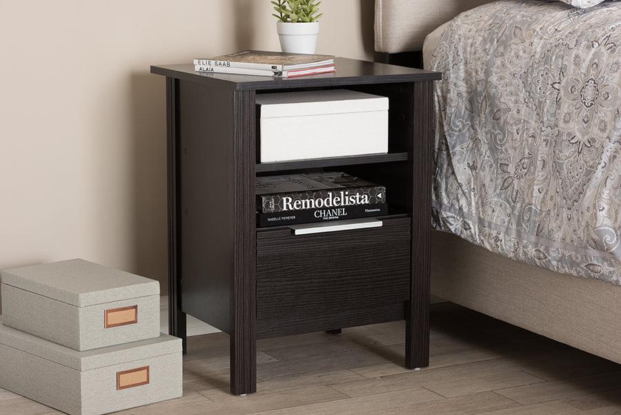 Wholesale Interiors Nightstands & Side Tables - Hamish Nightstand Wenge Dark Brown