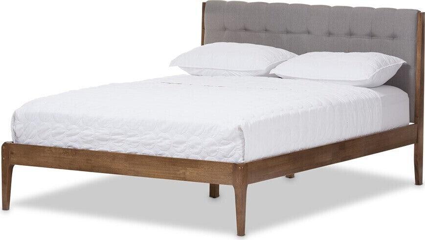 Wholesale Interiors Beds - Clifford Queen Bed Light Gray & Brown