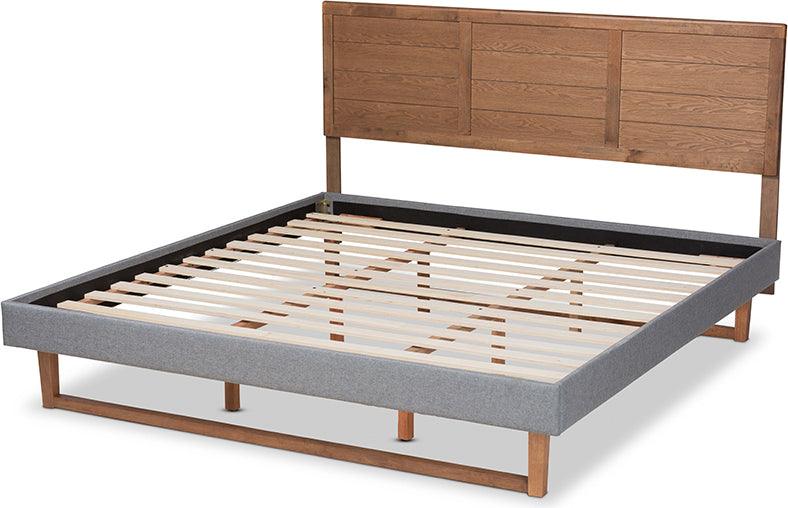 Wholesale Interiors Beds - Gabriela King Bed Dark Gray & Ash walnut