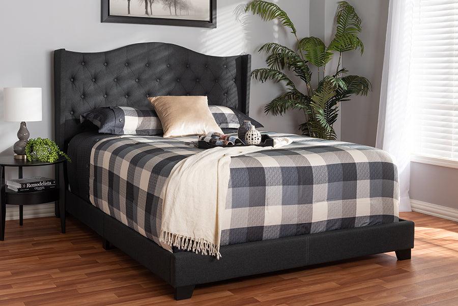 Wholesale Interiors Beds - Alesha Queen Bed Charcoal Gray
