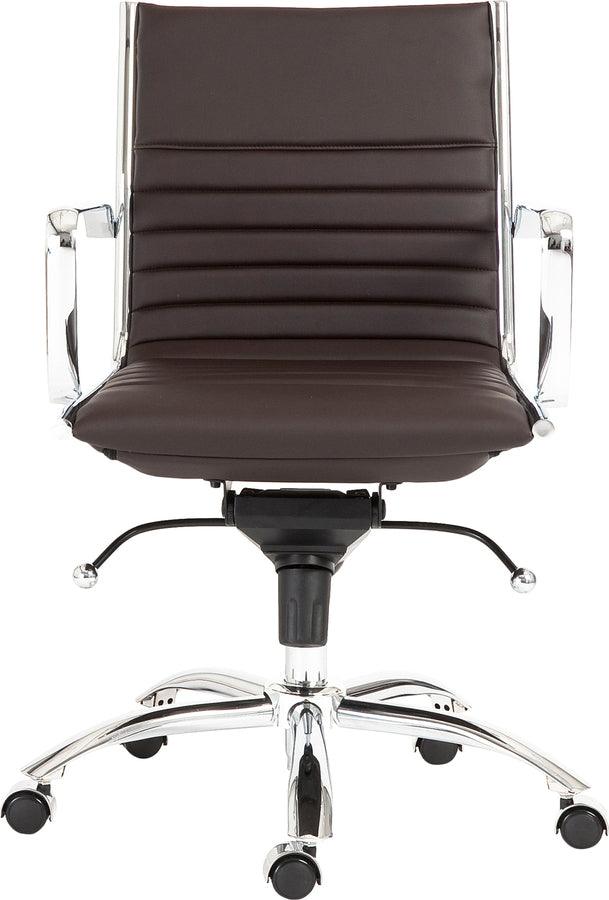 Euro Style Task Chairs - Dirk Low Back Office Chair Brown