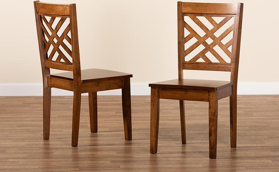 Wholesale Interiors Dining Chairs - Caron Walnut Brown Finished Wood 2-Piece Dining Chair Set