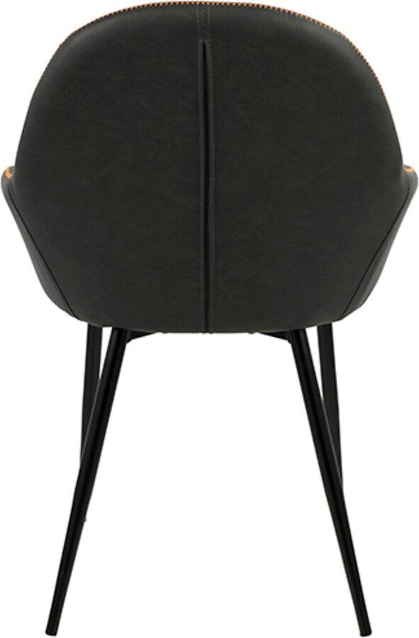 Lumisource Dining Chairs - Clubhouse Contemporary Dining Chair in Black with Grey Vintage Faux Leather - Set of 2