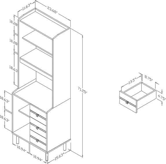 Wholesale Interiors Kitchen Storage & Organization - Patterson Oak Brown Finished 3-Drawer Kitchen Storage Cabinet
