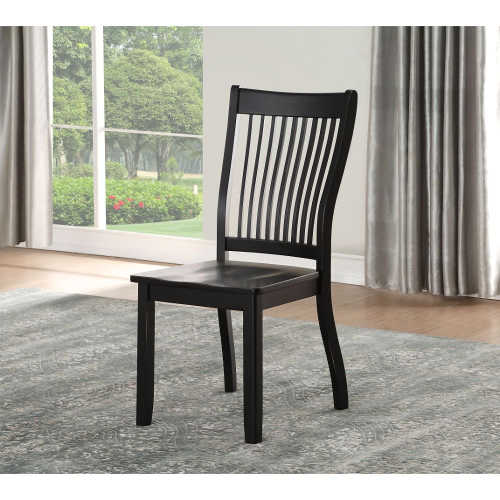 ACME Dining Chairs - ACME Renske Side Chair (Set-2), Black