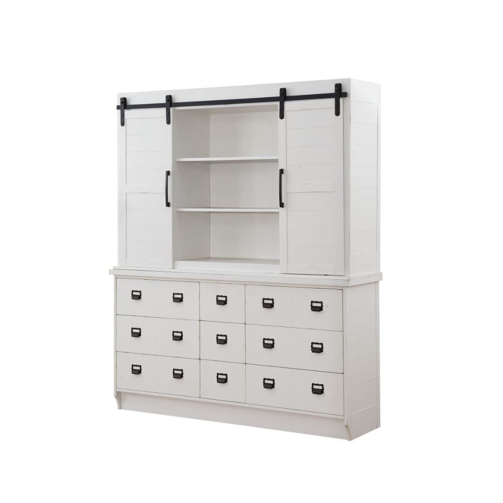 Renske Hutch & Buffet, Antique White (1Set/2Ctn)
