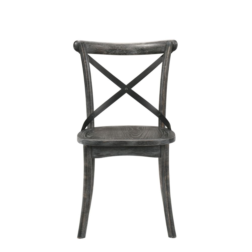 ACME Dining Chairs - ACME Kendric Side Chair (Set-2), Rustic Gray