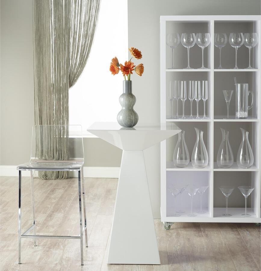 Euro Style Barstools - Chloe Counter Stool in Clear with Chrome Legs - Set of 2
