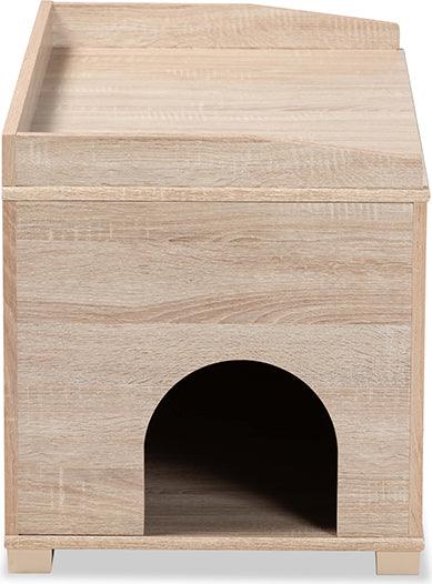 Wholesale Interiors Cat Litter Box - Mariam Oak Finished Wood Cat Litter Box Cover House