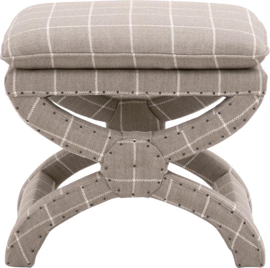 Essentials For Living Ottomans & Stools - Gaston Ottoman Windowpane Pebble