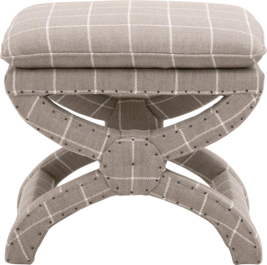 Essentials For Living Ottomans & Stools - Gaston Ottoman Windowpane Pebble