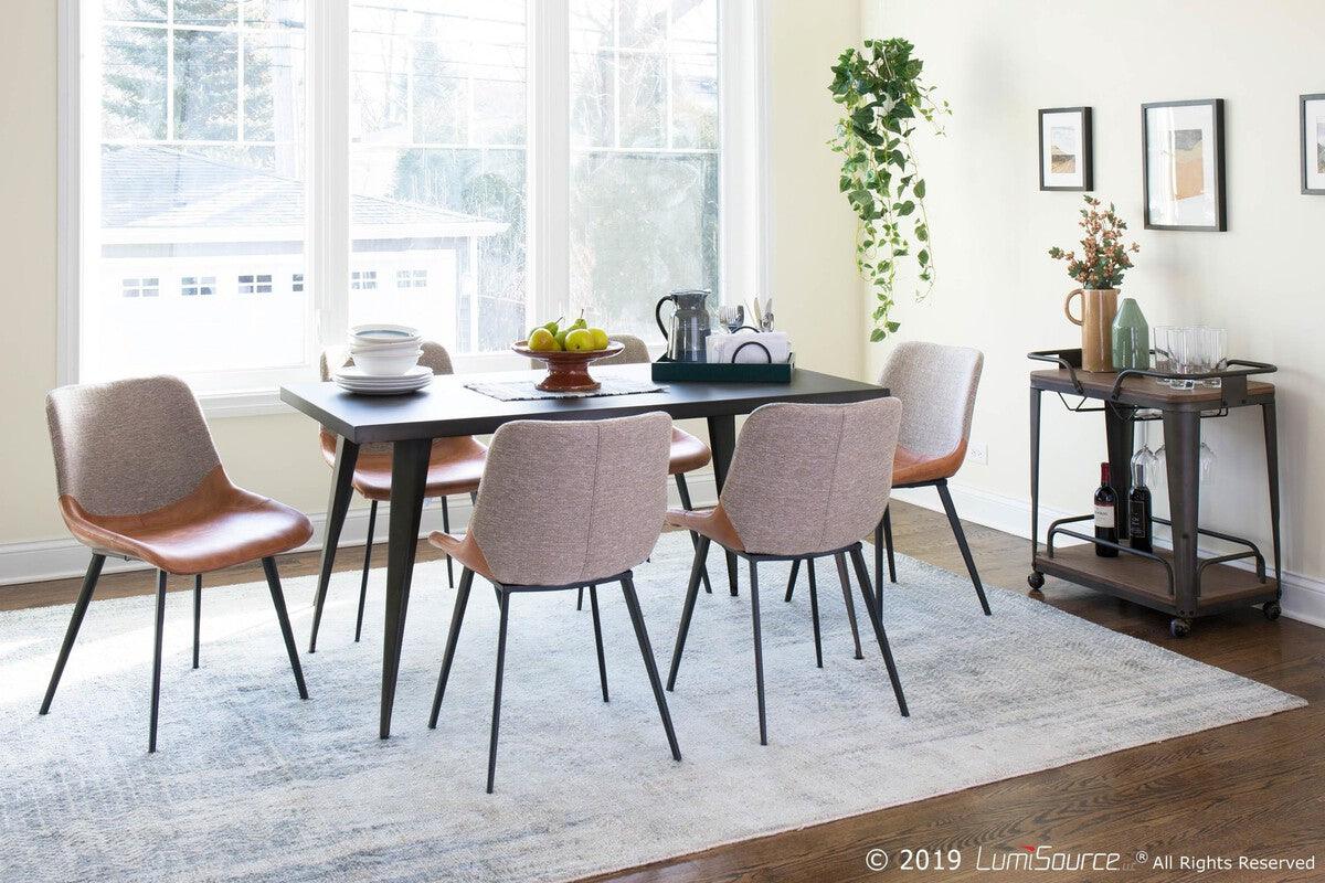 Lumisource Living Room Sets - Outlaw Two Tone Chair 32" Brown PU & Gray Fabric (Set of 2)