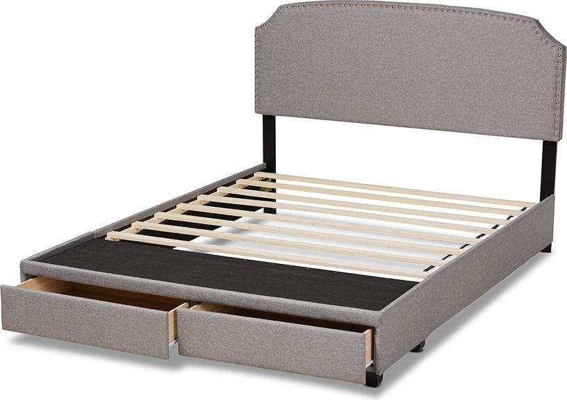 Wholesale Interiors Beds - Larese King Storage Bed Light Gray & Black