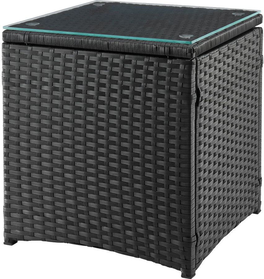 Manhattan Comfort Outdoor Conversation Sets - Imperia Patio 2- Person Seating Group with End Table with Cream Cushions