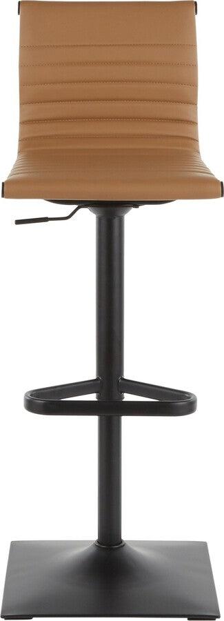 Lumisource Barstools - Masters Contemporary Barstool in Black Metal and Camel Faux Leather