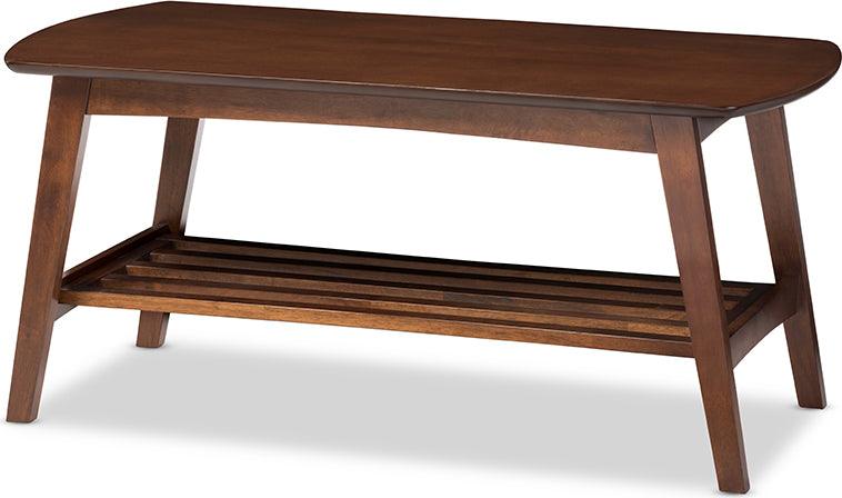 Wholesale Interiors Coffee Tables - Sacramento Mid-century Modern Scandinavian Style Dark Walnut Coffee Table