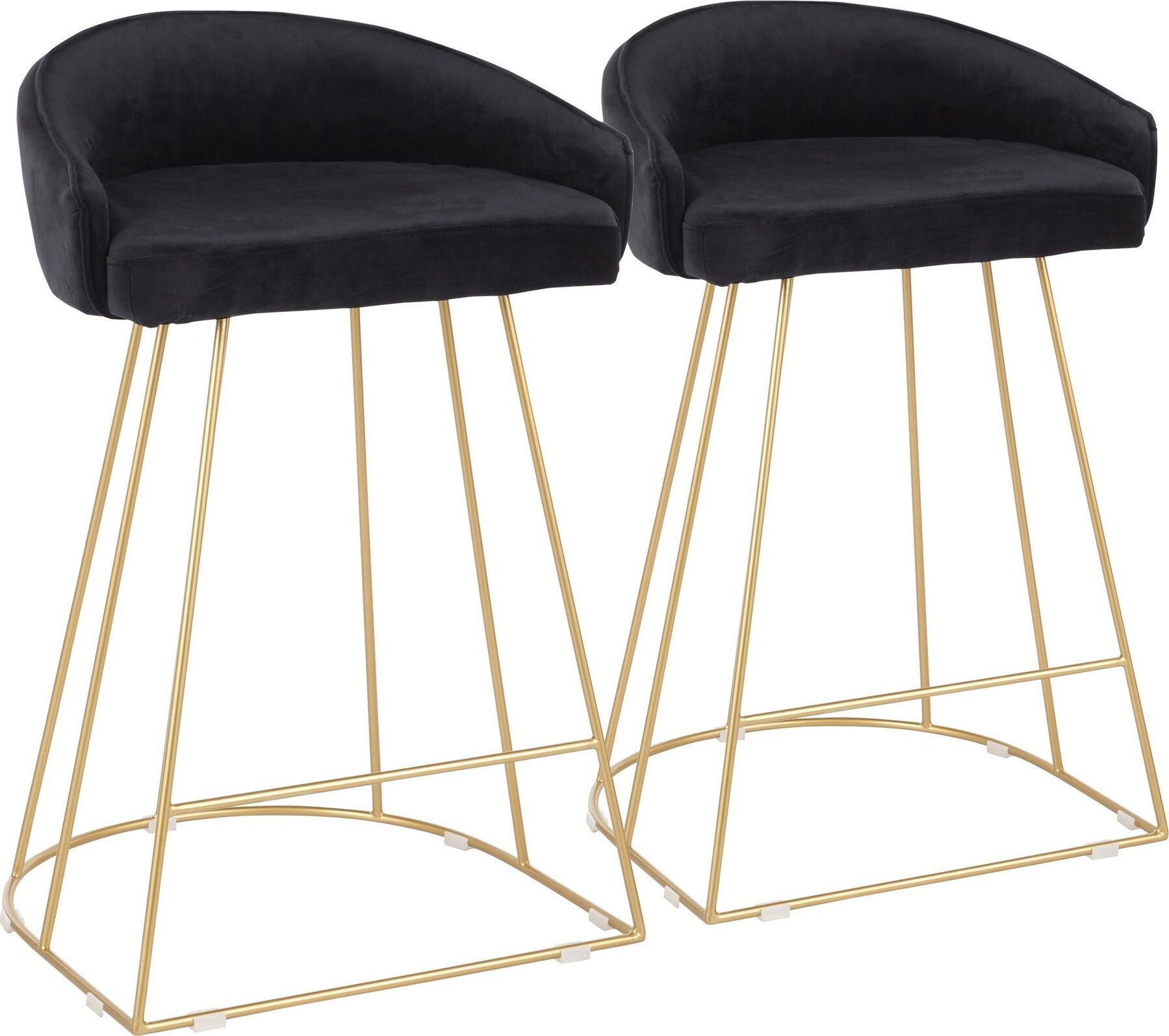 Lumisource Barstools - Canary Counter Stool Gold & Black (Set of 2)