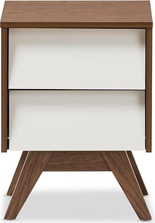 Wholesale Interiors Nightstands & Side Tables - Hildon Nightstand White/Walnut Brown