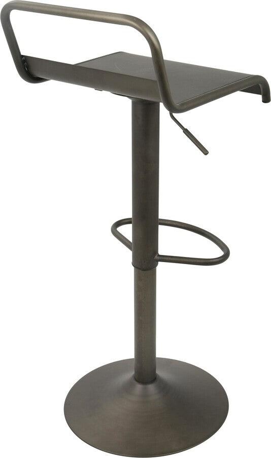 Lumisource Barstools - Emery Industrial Adjustable Barstool with Swivel in Antique