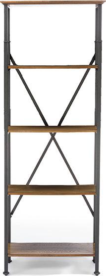 Wholesale Interiors Bookcases & Display Units - Lancashire Brown Wood & Metal Bookcase
