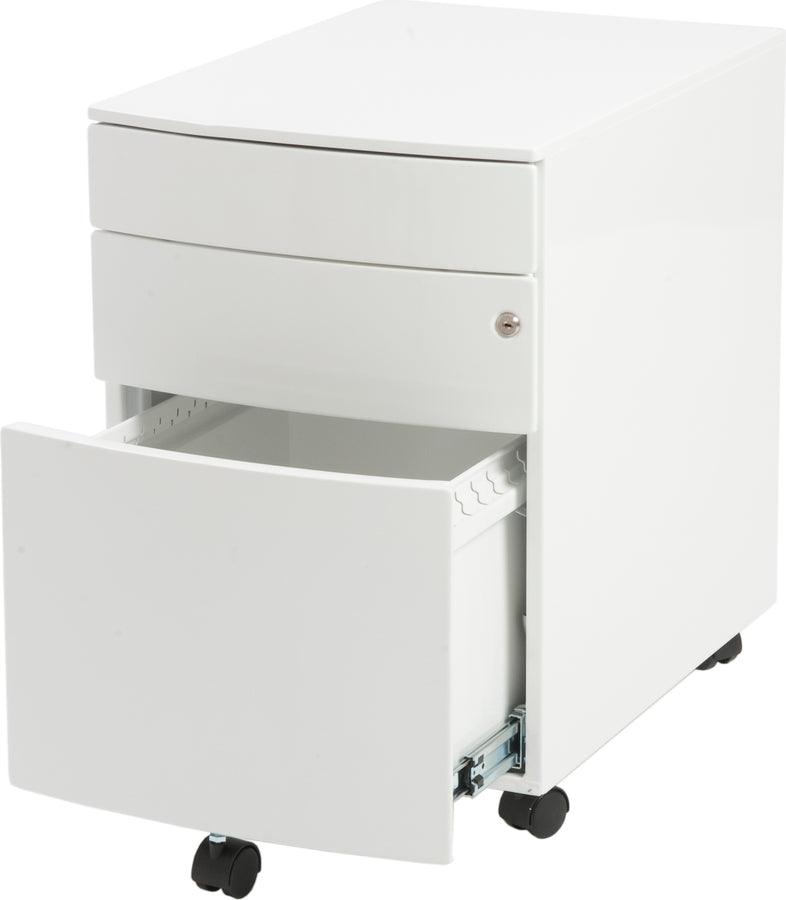 Euro Style File Cabinets - Floyd 3 Drawer File Cabinet in White