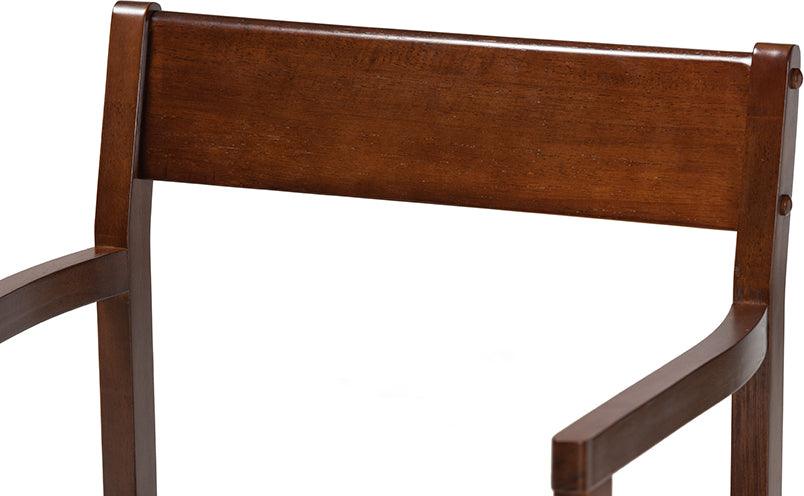 Wholesale Interiors Dining Sets - Helene Mid-Century Warm Grey Fabric and Dark Brown Finished Wood 5-Piece Dining Set