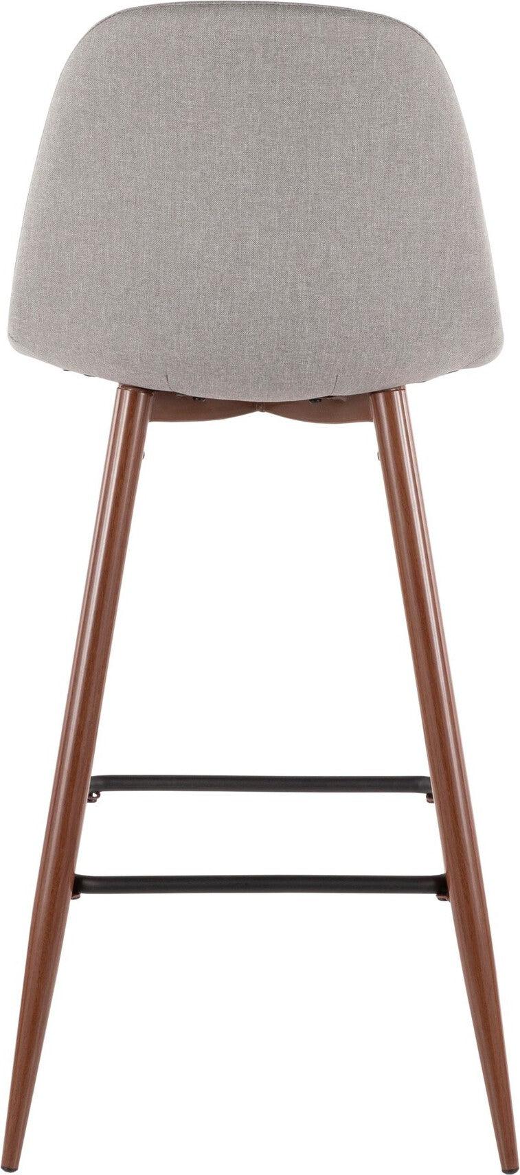 Lumisource Barstools - Pebble Barstool Walnut & Light Gray (Set of 2)