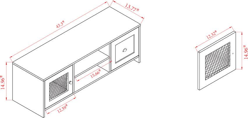 Wholesale Interiors TV & Media Units - Connell Modern and Contemporary Brown and Black Wood and Black Metal 2-Door TV Stand
