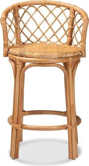 Wholesale Interiors Barstools - Orchard Modern Bohemian Natural Brown Rattan Counter Stool