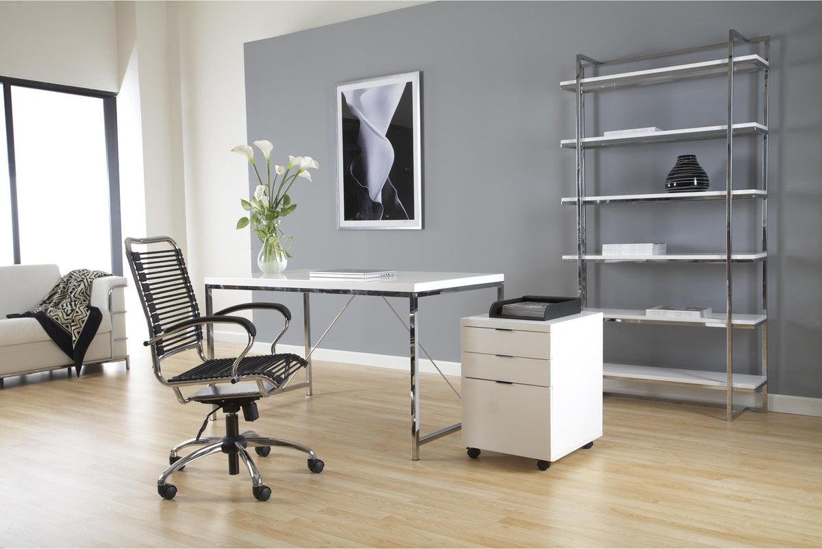 Gilbert 5 Shelf Unit in White with Chrome Frame