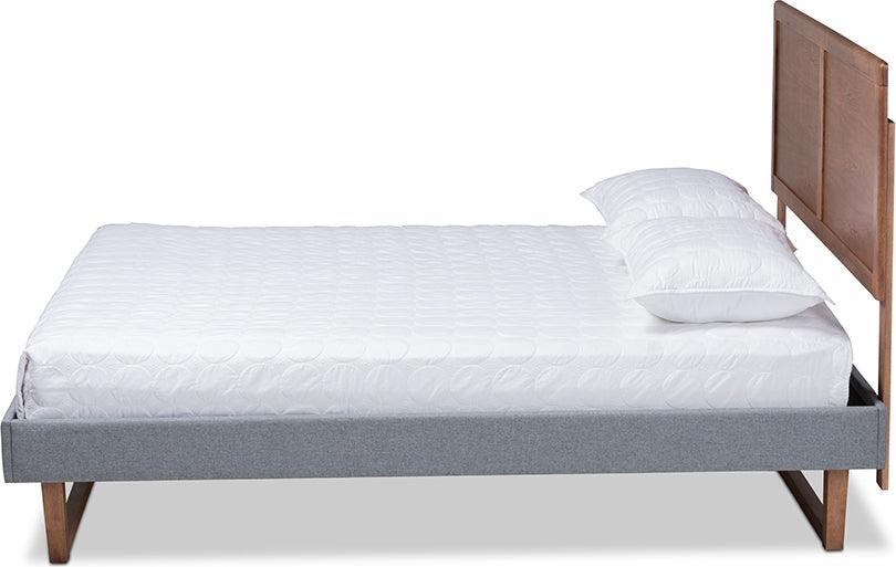 Wholesale Interiors Beds - Allegra Queen Bed Dark Gray & Ash walnut
