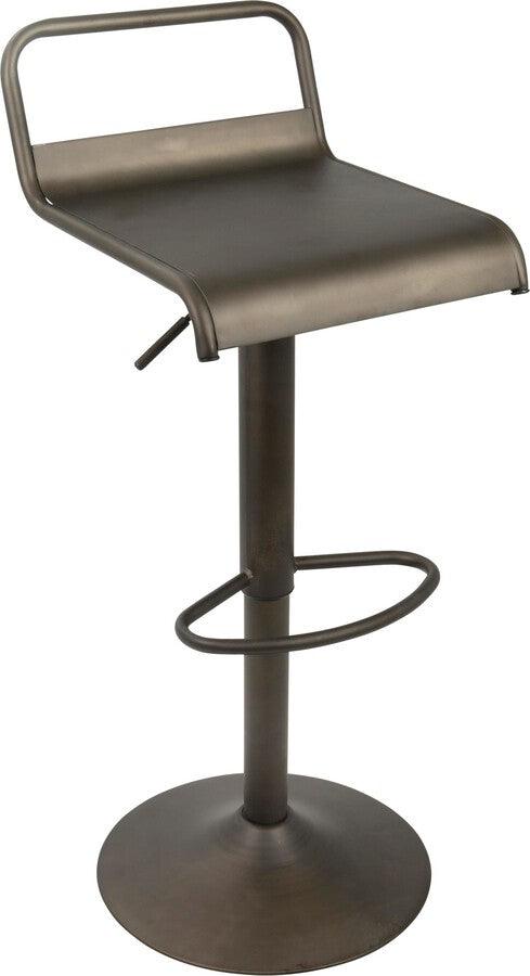 Lumisource Barstools - Emery Industrial Adjustable Barstool with Swivel in Antique