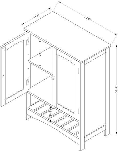 Wholesale Interiors Bathroom Vanity - Jaela Modern and Contemporary White Finished Wood 2-Door Bathroom Storage Cabinet