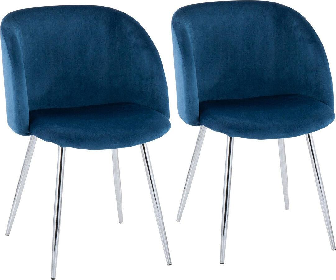 Lumisource Living Room Sets - Fran Chair 32" Chrome & Blue Velvet (Set of 2)