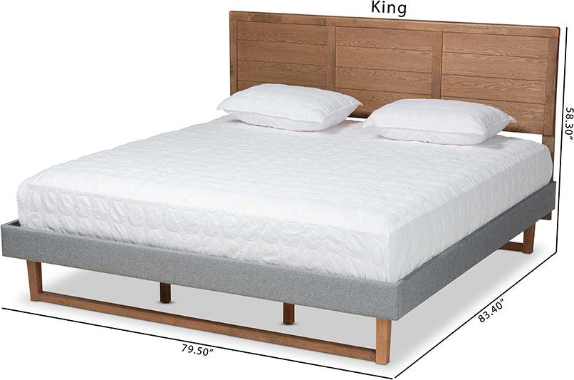Wholesale Interiors Beds - Gabriela King Bed Dark Gray & Ash walnut