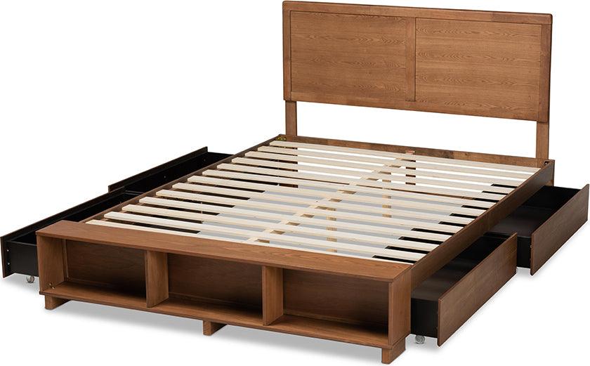 Wholesale Interiors Beds - Tamsin Queen Storage Bed Ash Walnut