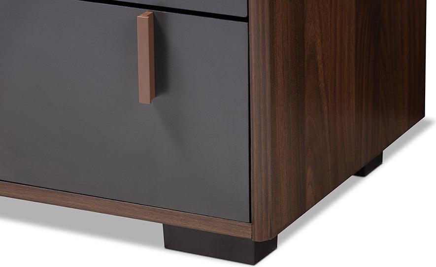 Wholesale Interiors Dressers - Rikke Modern and Contemporary Two-Tone Gray and Walnut Finished Wood 6-Drawer Dresser