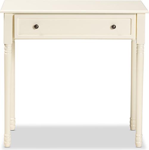 Wholesale Interiors Consoles - Mahler Classic and Traditional White Finished Wood 1-Drawer Console Table