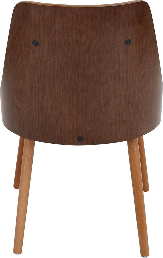 Lumisource Dining Chairs - Gianna Mid-Century Modern Dining/Accent Chair in Walnut with Grey Faux Leather