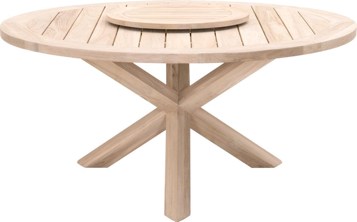 Essentials For Living Outdoor Dining Tables - Boca Outdoor 63" Round Dining Table Gray Teak