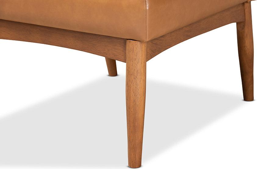 Wholesale Interiors Dining Chairs - Daymond Tan Faux Leather Upholstered and Walnut Brown Finished Wood Dining Chair