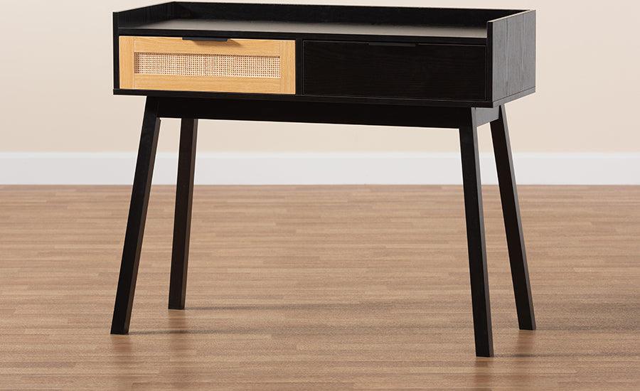 Wholesale Interiors Consoles - Kalani Two-Tone Espresso Brown and Natural Brown Finished Wood 2-Drawer Console Table