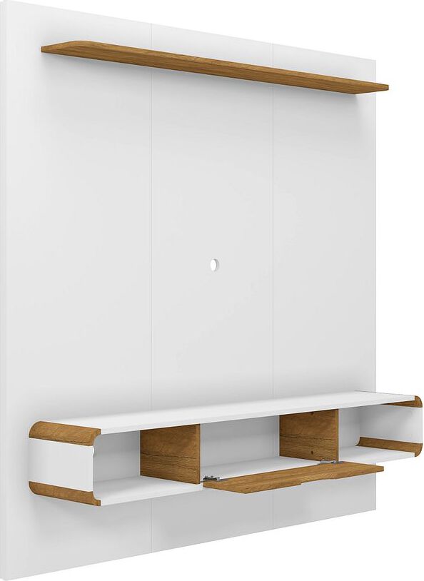 Manhattan Comfort TV & Media Units - Camberly 62.36 Floating Entertainment Center in White and Cinnamon